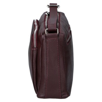 Dámska kožená crossbody kabelka vínová - Delami Vera Pelle Bandit