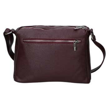 Dámska kožená crossbody kabelka vínová - Delami Vera Pelle Bandit