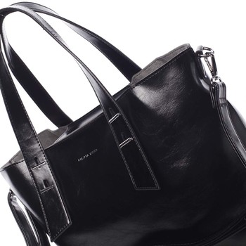 Väčšia dámska elegantná čierna kabelka - Silvia Rosa Selina
