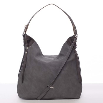 Exkluzivní velká měkká šedá kabelka - Carine Tamika