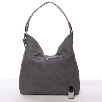 Exkluzivní velká měkká šedá kabelka - Carine Tamika