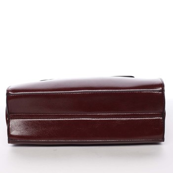 Elegantná pevná dámska kabelka do ruky tmavočervená - Silvia Rosa Takeon