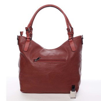 Velká módní měkká červená kabelka přes rameno - MARIA C Titania