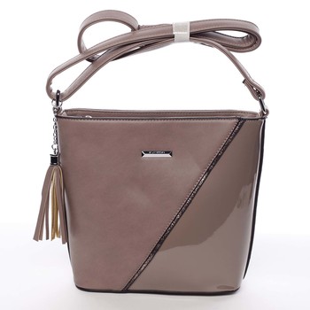 Elegantná dámska staroružová pololakovaná crossbody kabelka - Silvia Rosa Seema