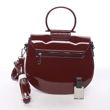 Originálna dámska lakovaná crossbody kabelka sýto vínová - Silvia Rosa Sherise