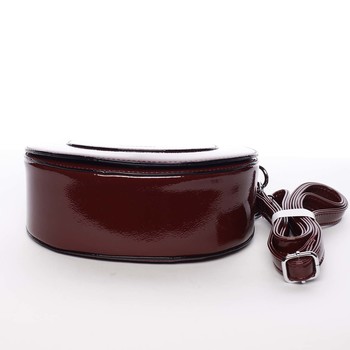 Originálna dámska lakovaná crossbody kabelka sýto vínová - Silvia Rosa Sherise