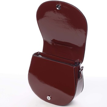 Originálna dámska lakovaná crossbody kabelka sýto vínová - Silvia Rosa Sherise