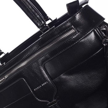 Luxusná moderná dámska čierna kabelka do ruky - Silvia Rosa Venus