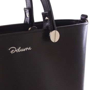 Luxusná dámska kabelka čierna hladká - Delami Chantal