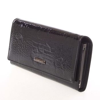 Dámska módna kožená lakovaná peňaženka čierna - Lorenti Idylla