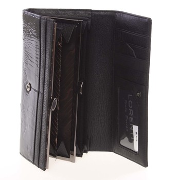 Dámska módna kožená lakovaná peňaženka čierna - Lorenti Idylla