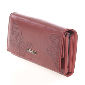 Luxusní dámská kožená peněženka červená - Lorenti 4003