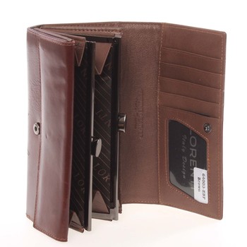 Luxusní dámská kožená peněženka hnědá - Lorenti 4003