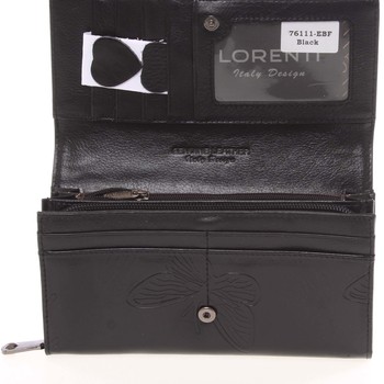 Velká elegantní kožená černá peněženka - Lorenti 6111