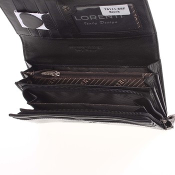 Velká elegantní kožená černá peněženka - Lorenti 6111