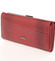 Veľká dámska elegantná kožená lakovaná peňaženka červená - Loren 2031