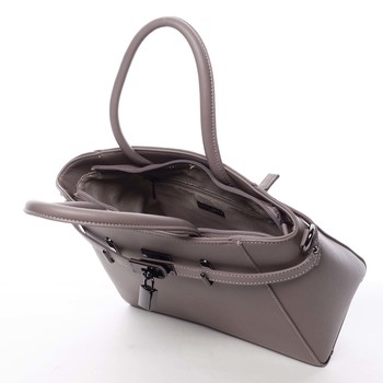 Luxusná štýlová menšia tmavá staroružová kabelka do ruky - David Jones Haless