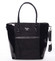 Veľká čierna luxusná pololakovaná kabelka cez rameno - David Jones Rayly