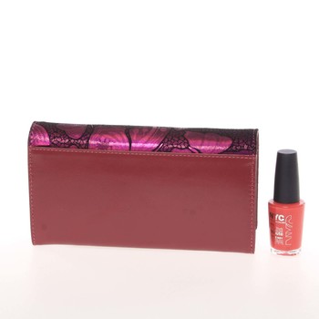 Půvabná růžovo fialová kožená peněženka s odleskem - Lorenti 6114N