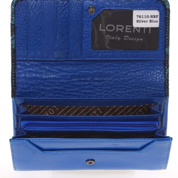 Jedinečná kožená modro strieborná peňaženka - Lorenti Nobuttie