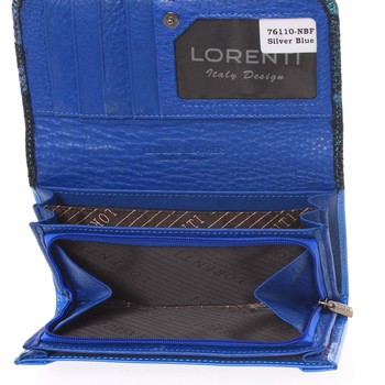 Jedinečná kožená modro strieborná peňaženka - Lorenti Nobuttie