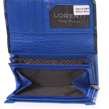Jedinečná kožená modro strieborná peňaženka - Lorenti Nobuttie