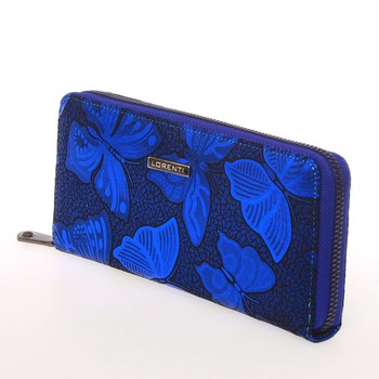 Originálna kožená modrá peňaženka so vzorom - Lorenti 77006NBF