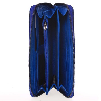 Originálna kožená modrá peňaženka so vzorom - Lorenti 77006NBF