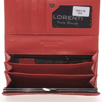 Luxusná lakovaná kožená červená peňaženka s kroko vzorom - Lorenti 72401CB