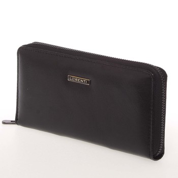 Väčšia dámska kožená čierna peňaženka na zips - Lorenti GF119SL