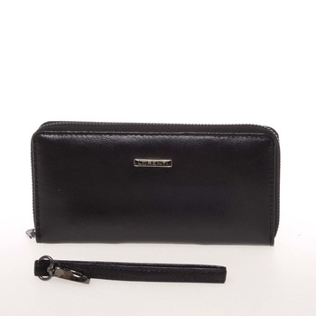 Väčšia dámska kožená čierna peňaženka na zips - Lorenti GF119SL