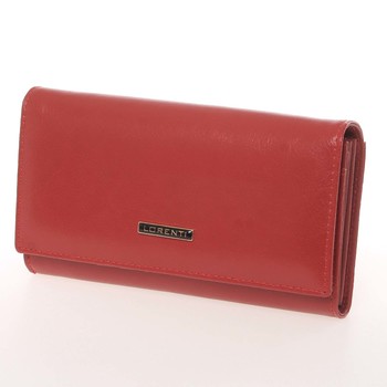 Stredná elegantná dámska kožená červená peňaženka - Lorenti GF114SL