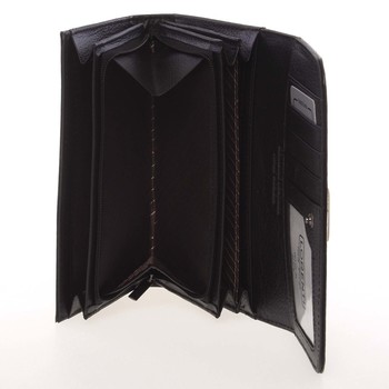 Módna dámska kožená čierna peňaženka strednej veľkosti - Lorenti GF110SL
