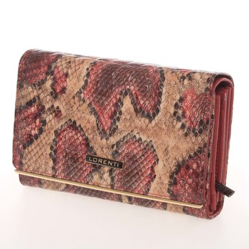 Lakovaná originálne kožená červená peňaženka - Lorenti 74112DRK