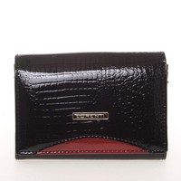 Dámska moderná lakovaná kožená peňaženka čierna - Lorenti 446RS