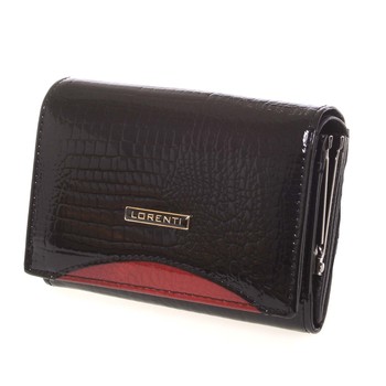 Dámska moderná lakovaná kožená peňaženka čierna - Lorenti 446RS
