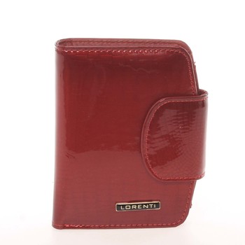 Atypická červená kožená lakovaná peňaženka - Lorenti 0407