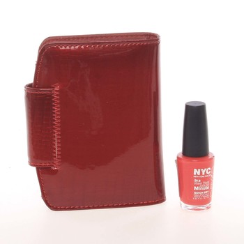 Atypická červená kožená lakovaná peňaženka - Lorenti 0407