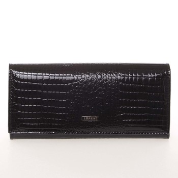 Atraktívna kožená lakovaná dámska peňaženka čierna - Loren GD27RS