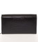 Stredná kožená lakovaná dámska peňaženka čierna - Loren 72035RS