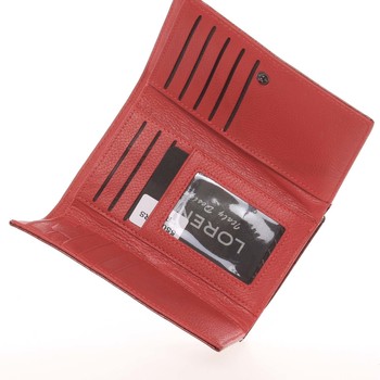 Dámská červená moderní lakovaná peněženka - Loren Ressa