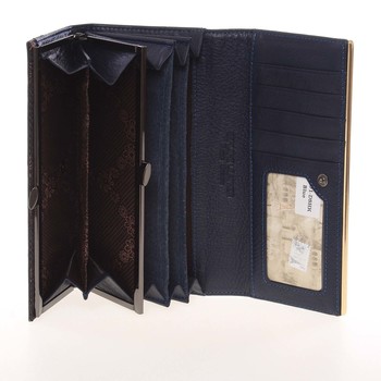 Luxusná kožená dámska peňaženka tmavo modrá - PARIS 72401DSHK