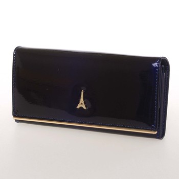 Jedinečná kožená lakovaná dámska peňaženka modrá - PARIS 64003DSHK