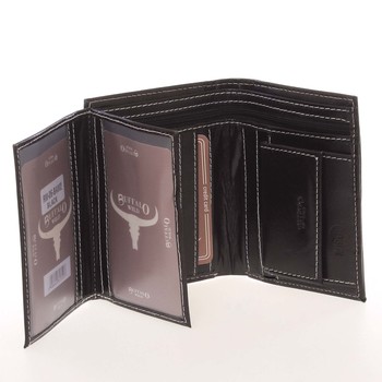 Elegantná pánska čierna kožená peňaženka - BUFFALO Dilan