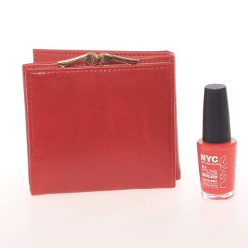 Moderná menšia dámska červená peňaženka - Milano Design SF1814