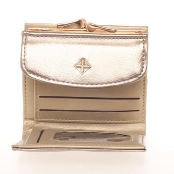 Trendy menšia dámska zlatá peňaženka so vzorom - Milano Design SF1815