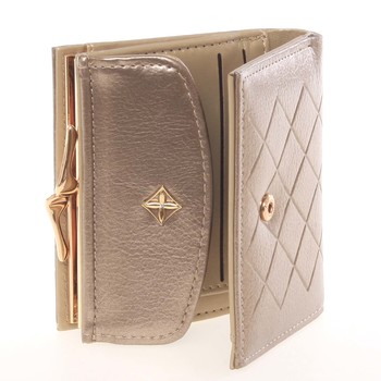 Trendy menšia dámska zlatá peňaženka so vzorom - Milano Design SF1815
