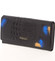 Dámska polokožená modrá peňaženka so vzorom - Cavaldi PN22BFC