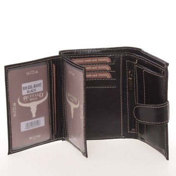 Štýlová pánska kožená peňaženka čierna - BUFFALO Duke