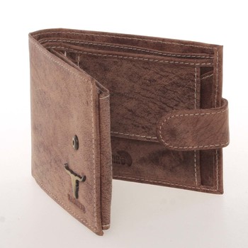 Prešívaná pánska kožená svetlohnedá peňaženka - ZAGATTO Ulick
